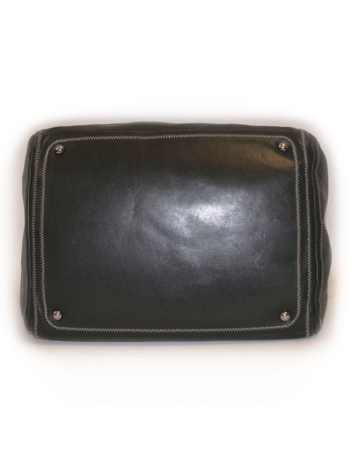 Sac bowling CHANEL en cuir d'agneau noir 