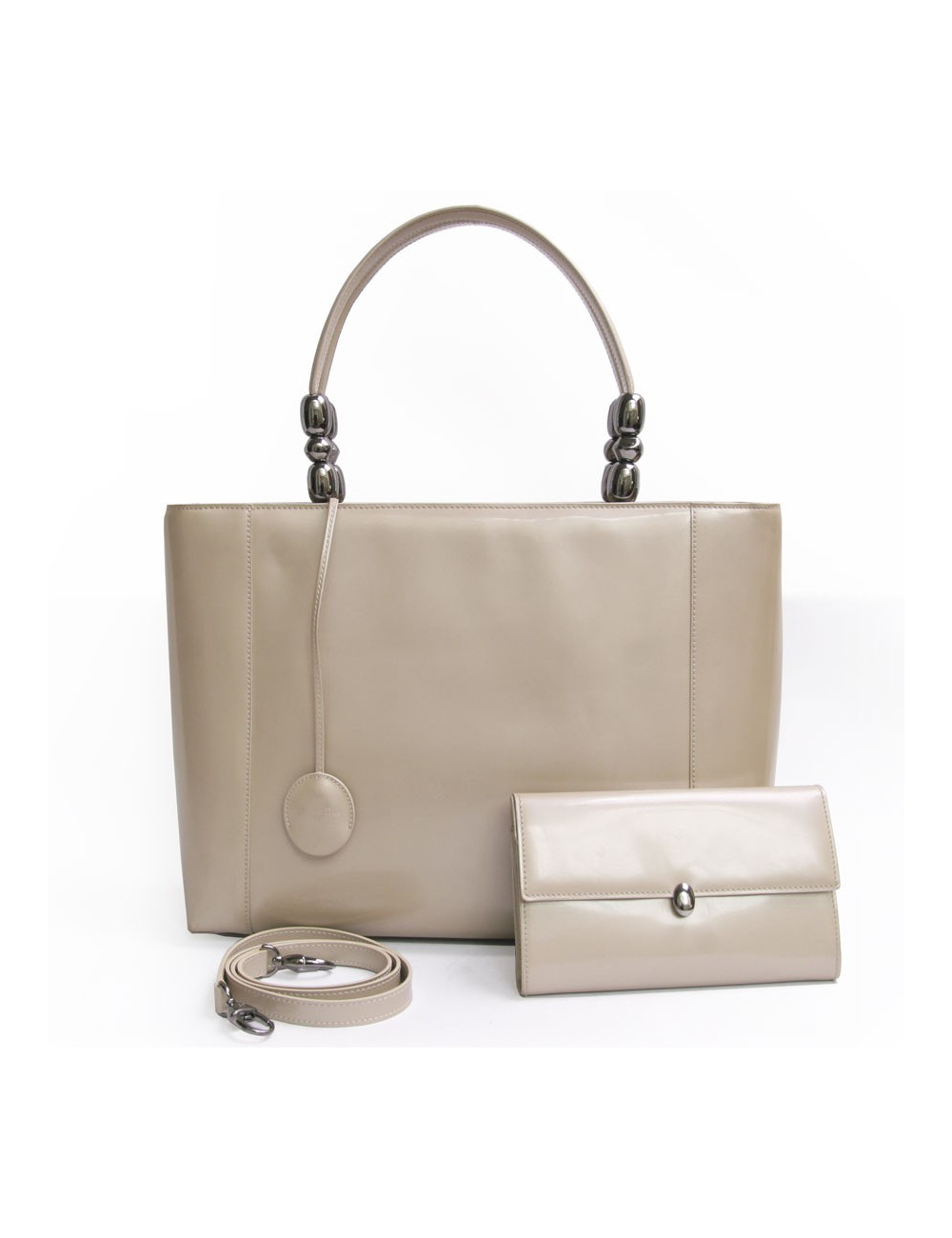 Dac lady dioir DIOR en vernis crème GM et son porte-monnaie