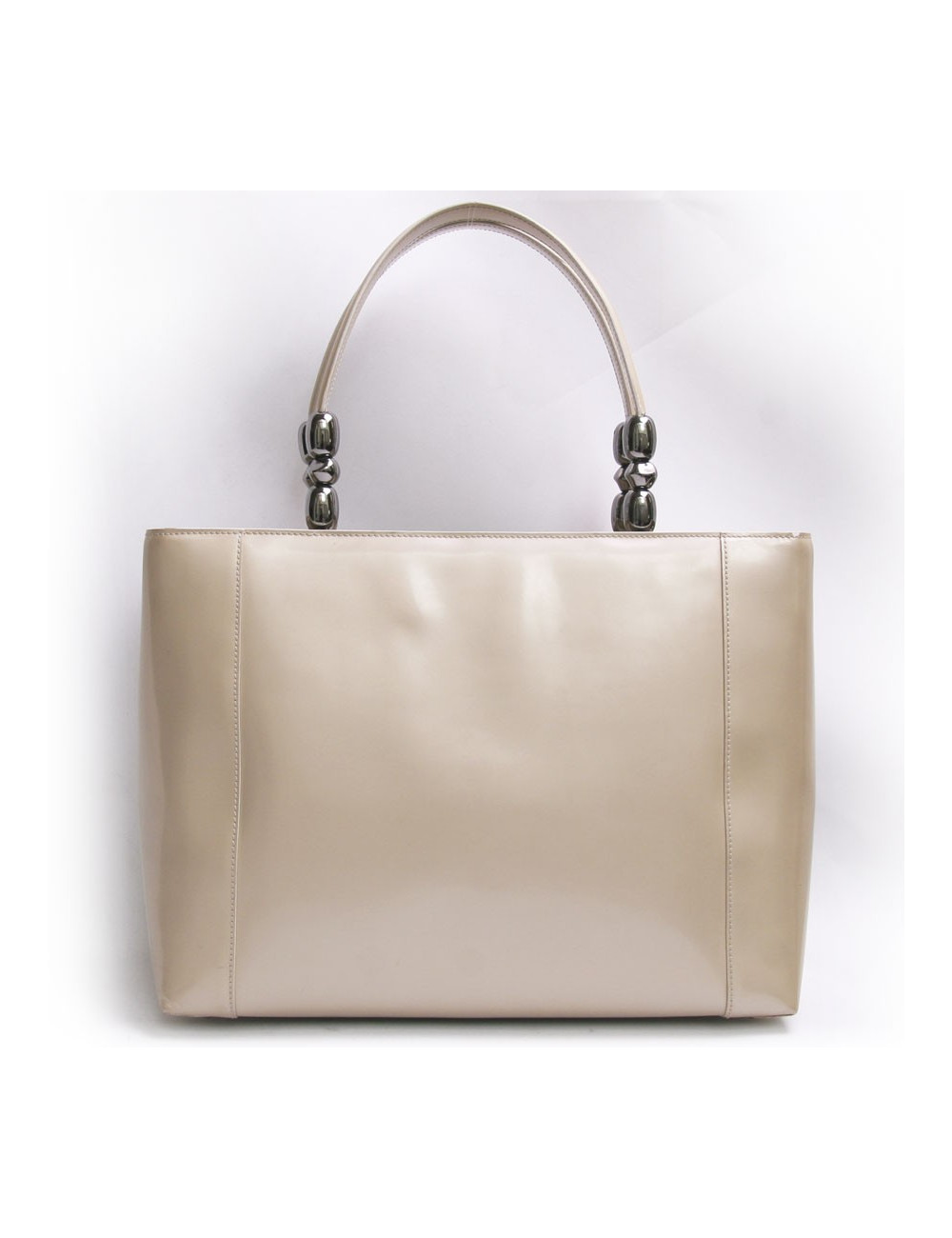 Sac" lady Perla" DIOR en vernis crème GM et son porte-monnaie