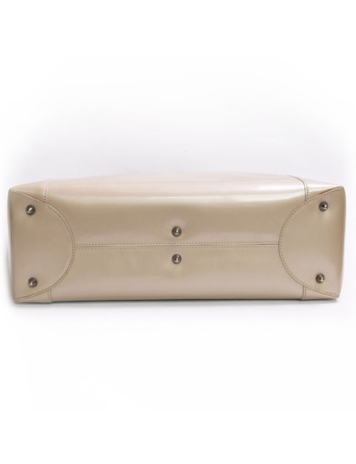 Sac" lady Perla" DIOR en vernis crème GM et son porte-monnaie