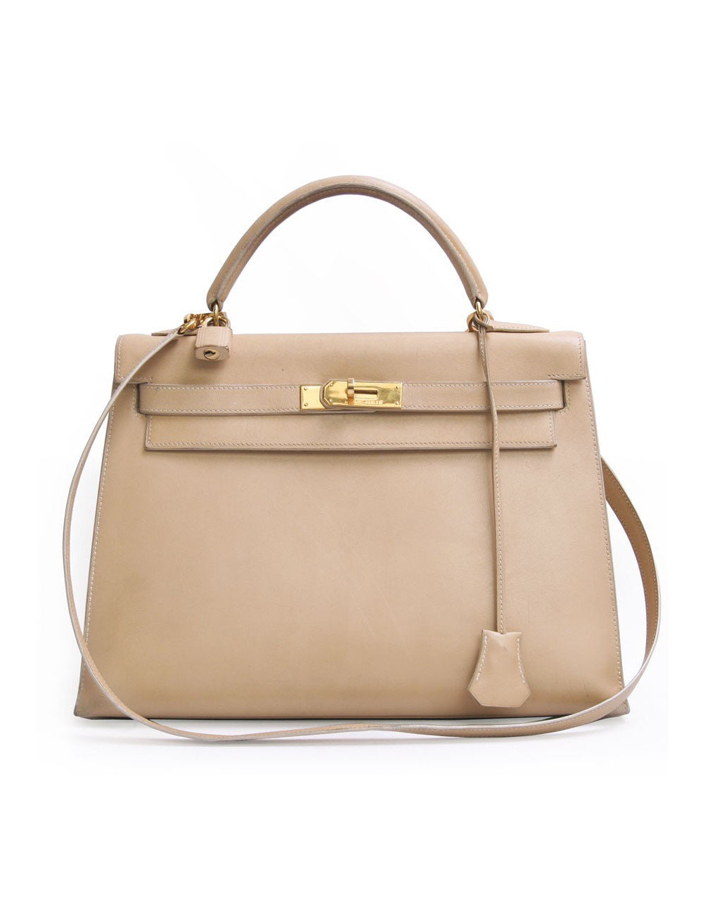Sac Kelly 32 HERMES cuir box sable
