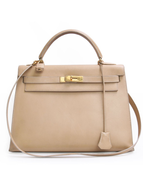 Sac Kelly 32 HERMES cuir box sable