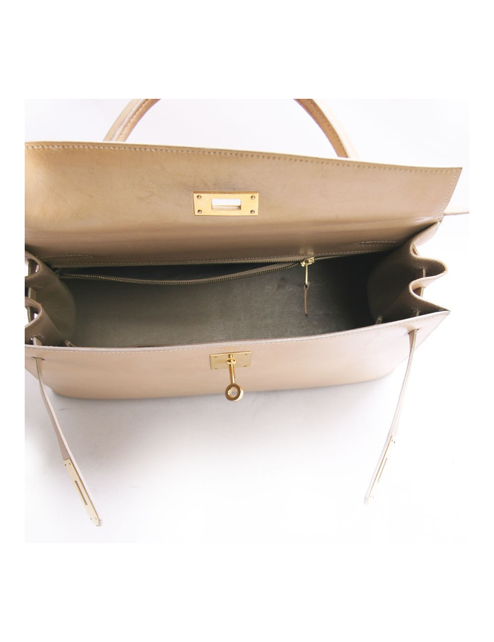 Sac Kelly 32 HERMES cuir box sable