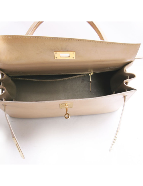 Sac Kelly 32 HERMES cuir box sable