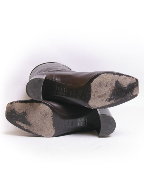 Bottes CHRISTIAN DIOR en cuir marron T38,5