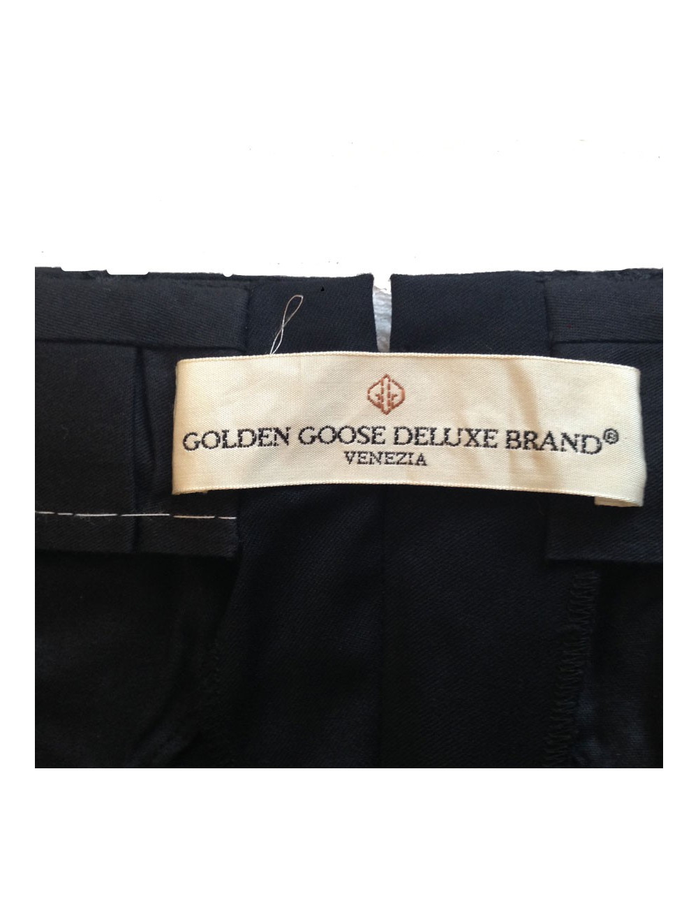 Pantalon droit Golden Goose en laine, noir, Taille L