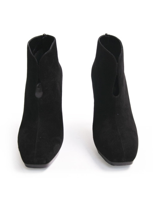 Boots HERMES T38,5 daim noir