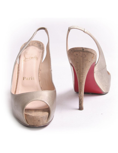 Escarpins "Privé" CHRISTIAN LOUBOUTIN lamé doré T38