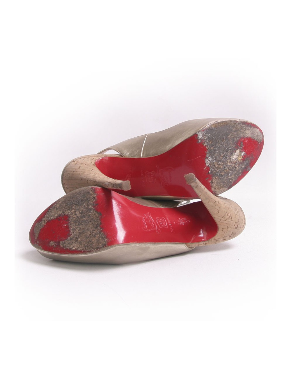 Escarpins "Privé" CHRISTIAN LOUBOUTIN lamé doré T38