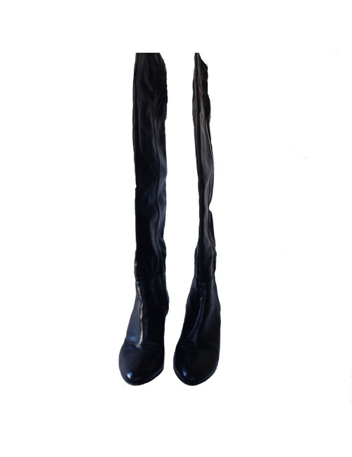 Bottes à talon Gaia D'ESTE en cuir noir, T37