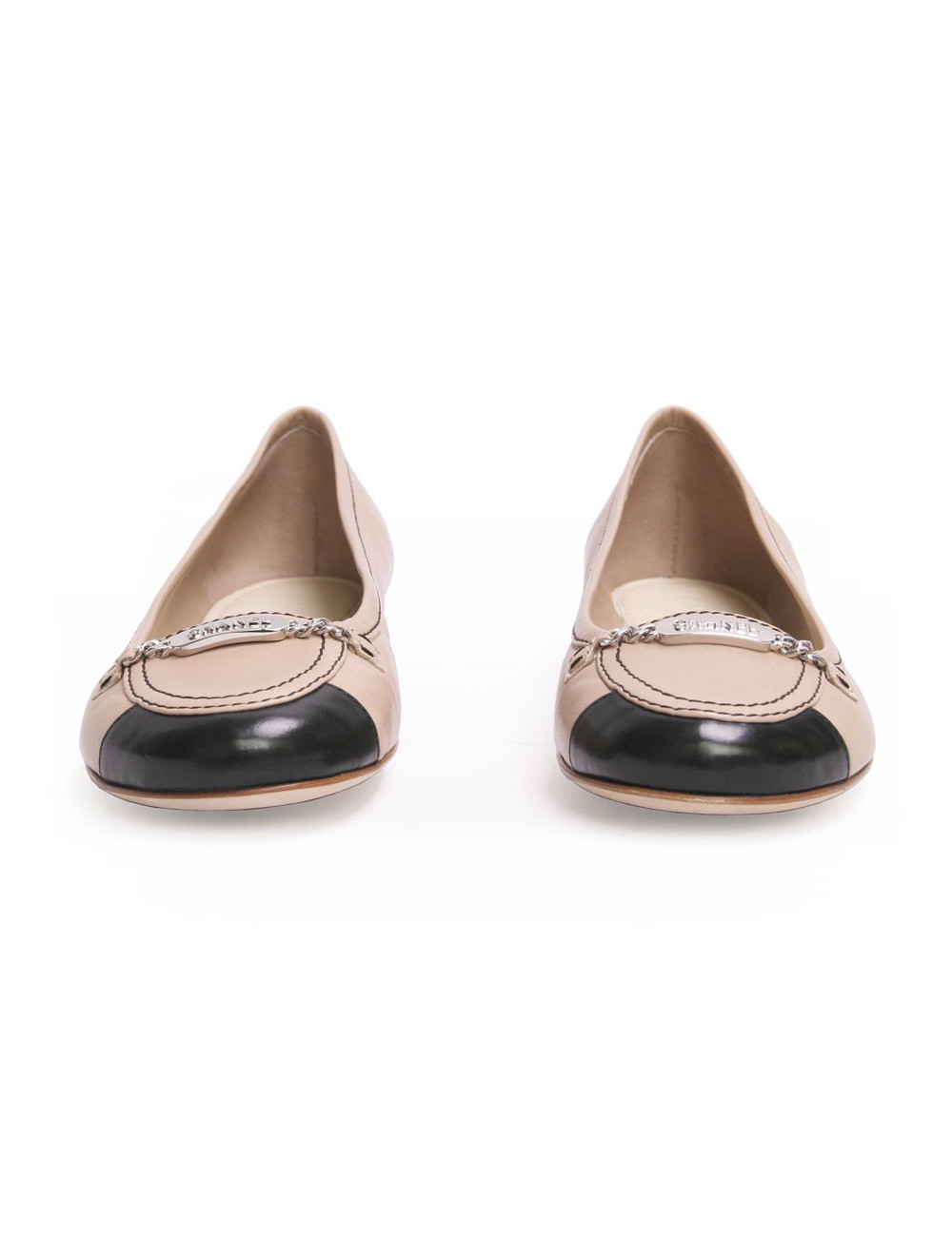 Ballerines CHANEL T 37.5 bicolores 