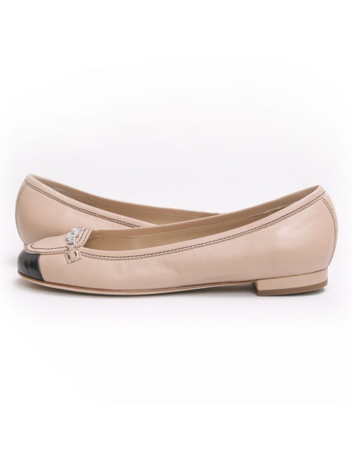 Ballerines CHANEL T 37.5 bicolores 