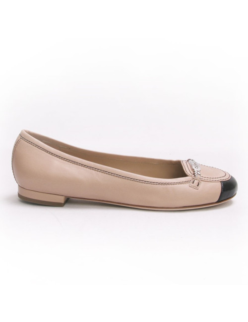 Ballerines CHANEL T 37.5 bicolores 