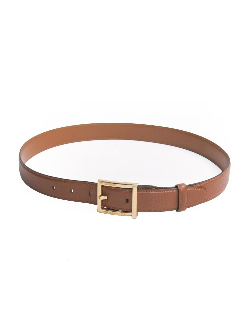 Ceinture BULGARI cuir grainé gold  homme