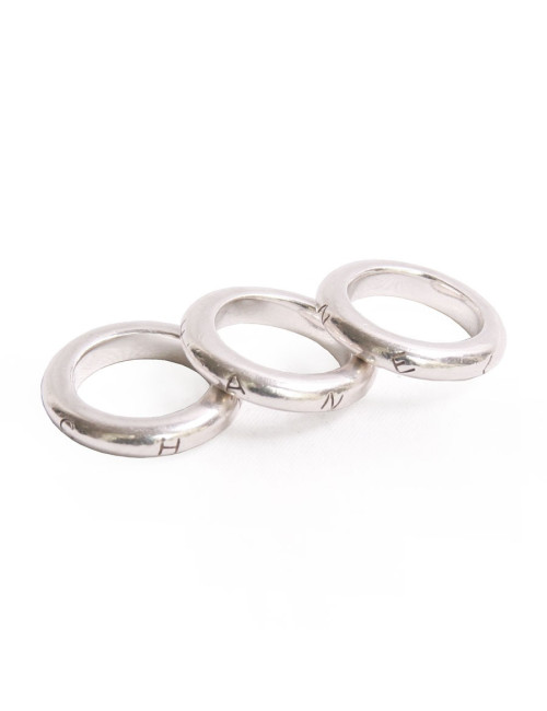  Bague 3  joncs CHANEL argent 925/1000