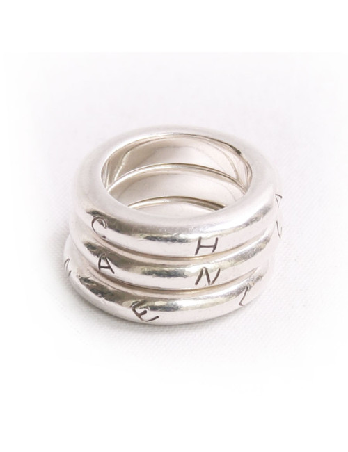  Bague 3  joncs CHANEL argent 925/1000
