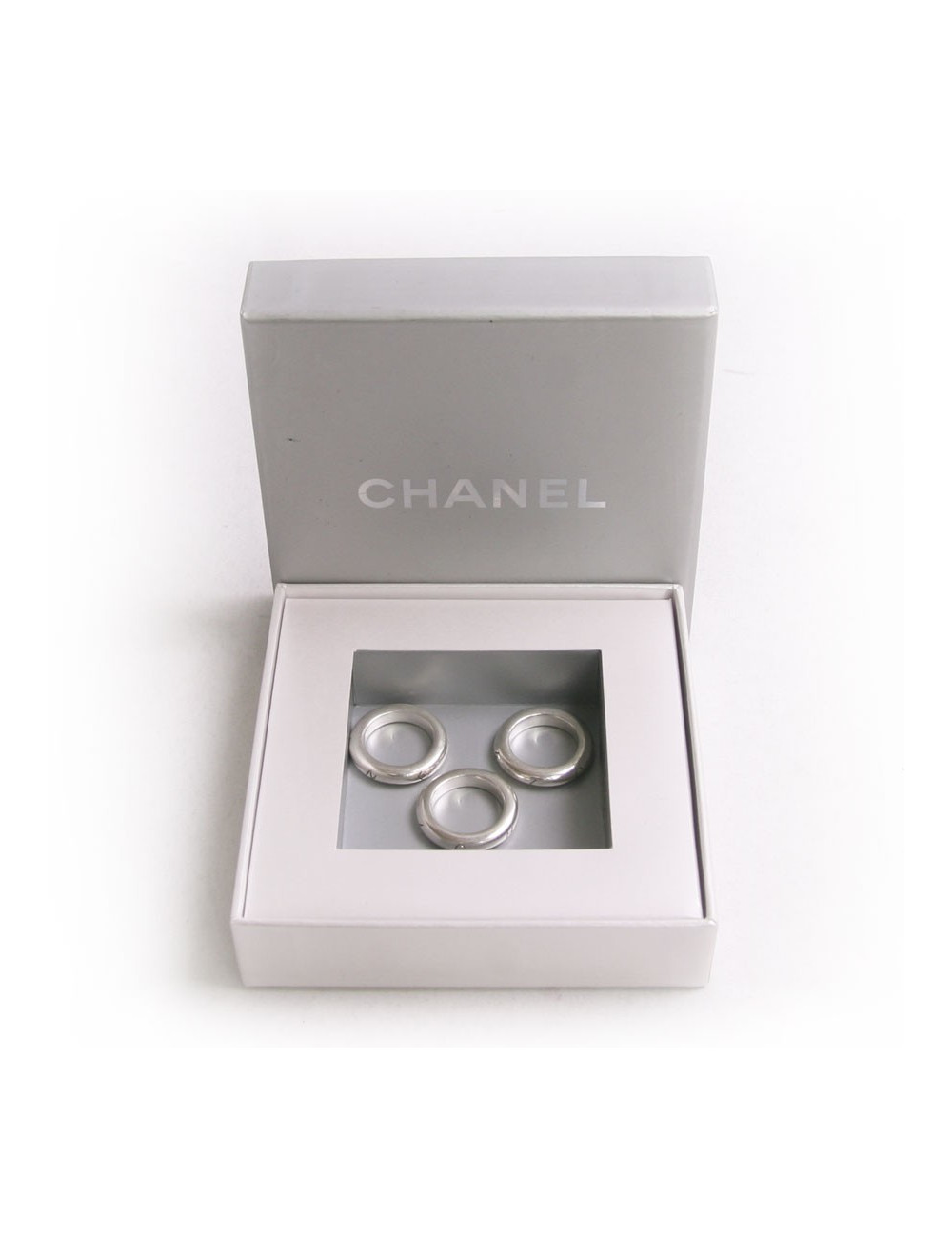  Bague 3  joncs CHANEL argent 925/1000