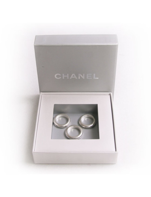  Bague 3  joncs CHANEL argent 925/1000