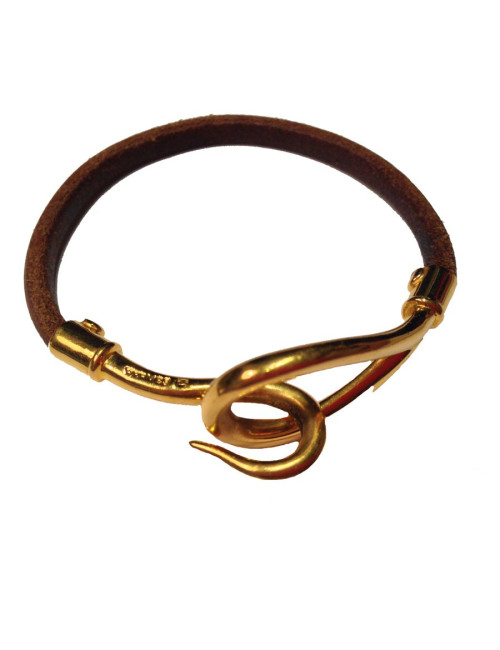 Bracelet Jumbo HERMES à boucle dorée