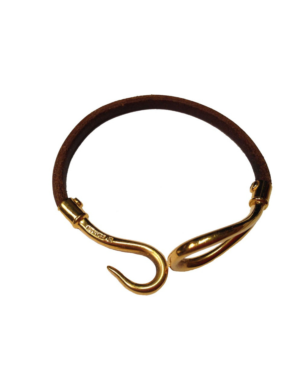 Bracelet Jumbo HERMES à boucle dorée