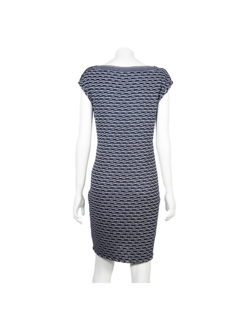 Robe CHANEL T 40 sans manches bleue et blanche