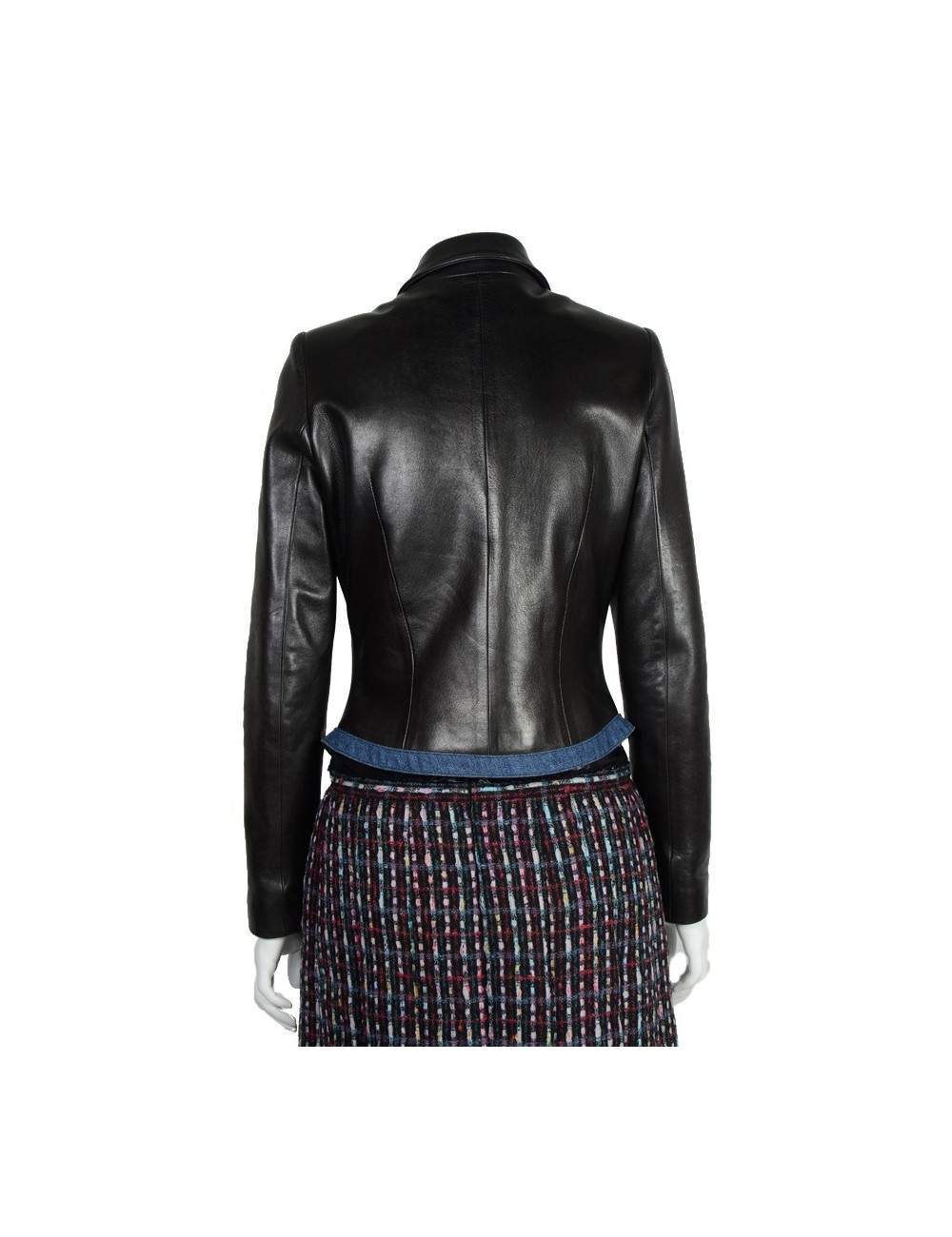 Blouson JITROIS t 38 cuir lisse noir 