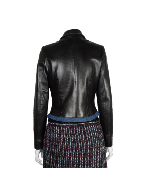 Blouson JITROIS t 38 cuir lisse noir 