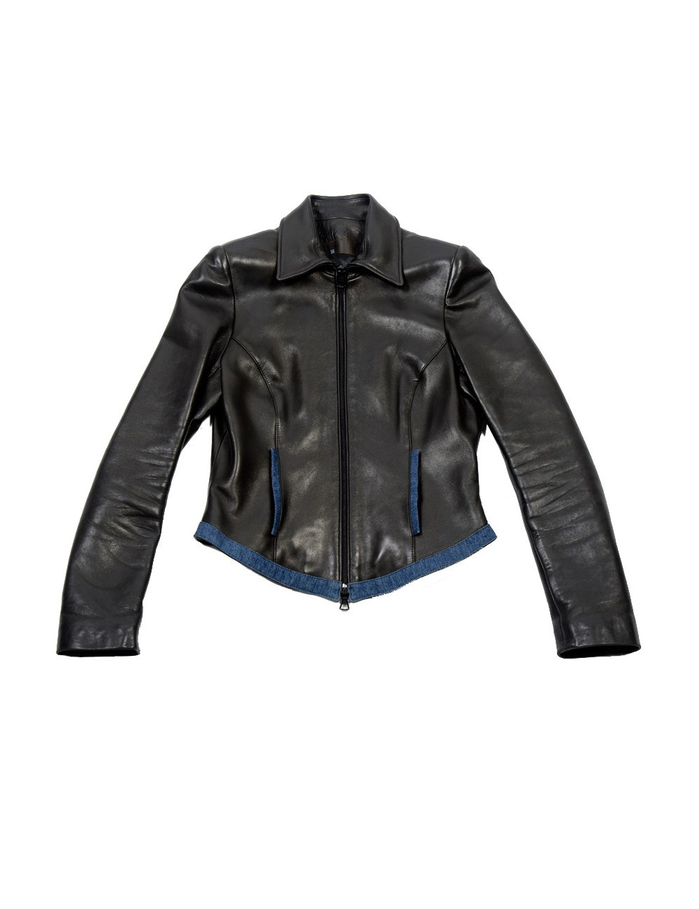 Blouson JITROIS t 38 cuir lisse noir 