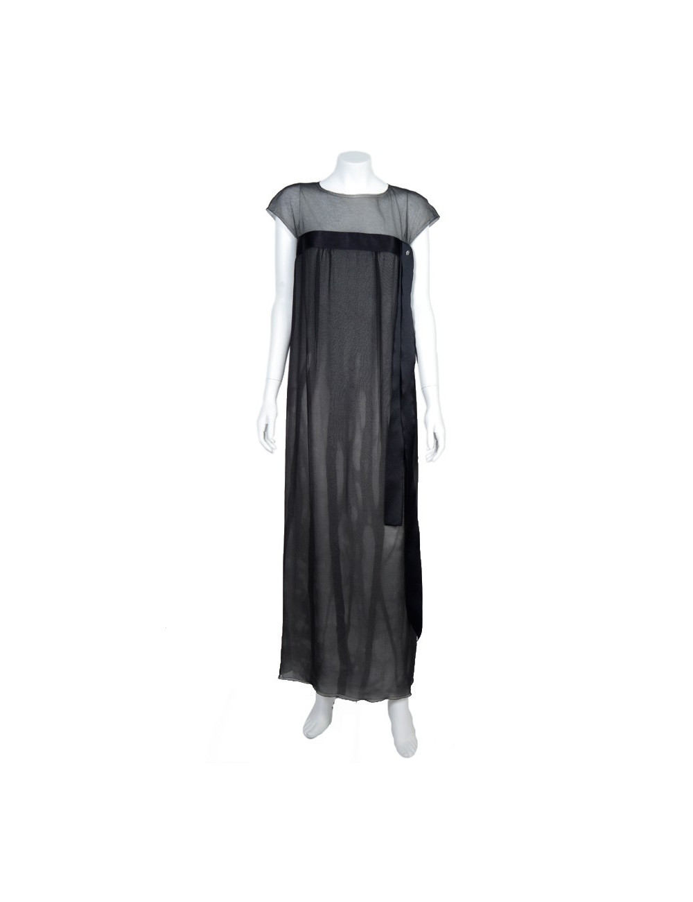 Robe longue du soir CHANEL  soie noire t38