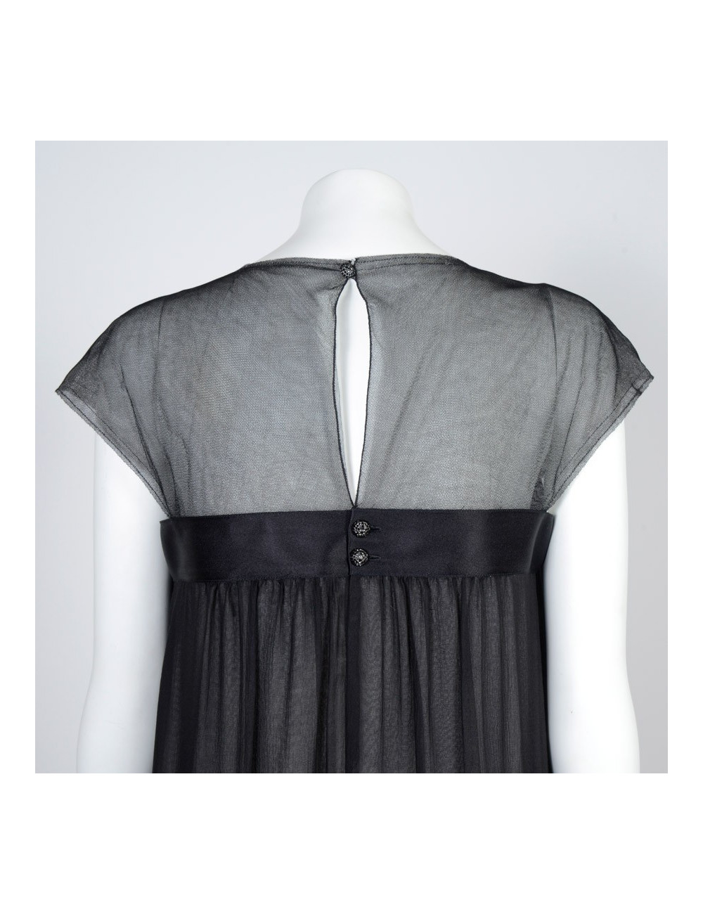 Robe longue du soir CHANEL  soie noire t38