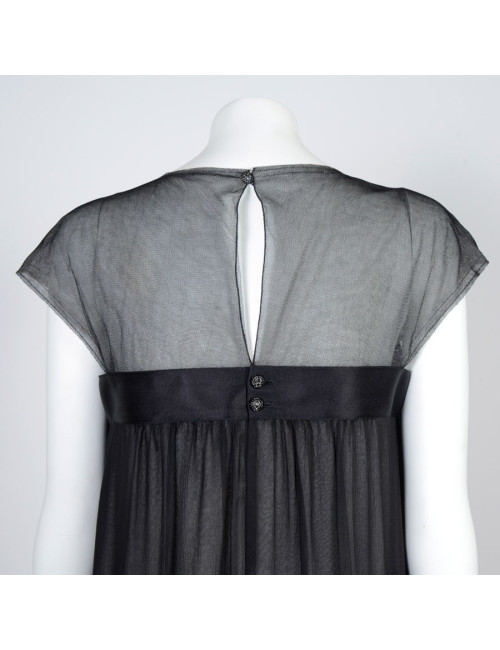 Robe longue du soir CHANEL  soie noire t38