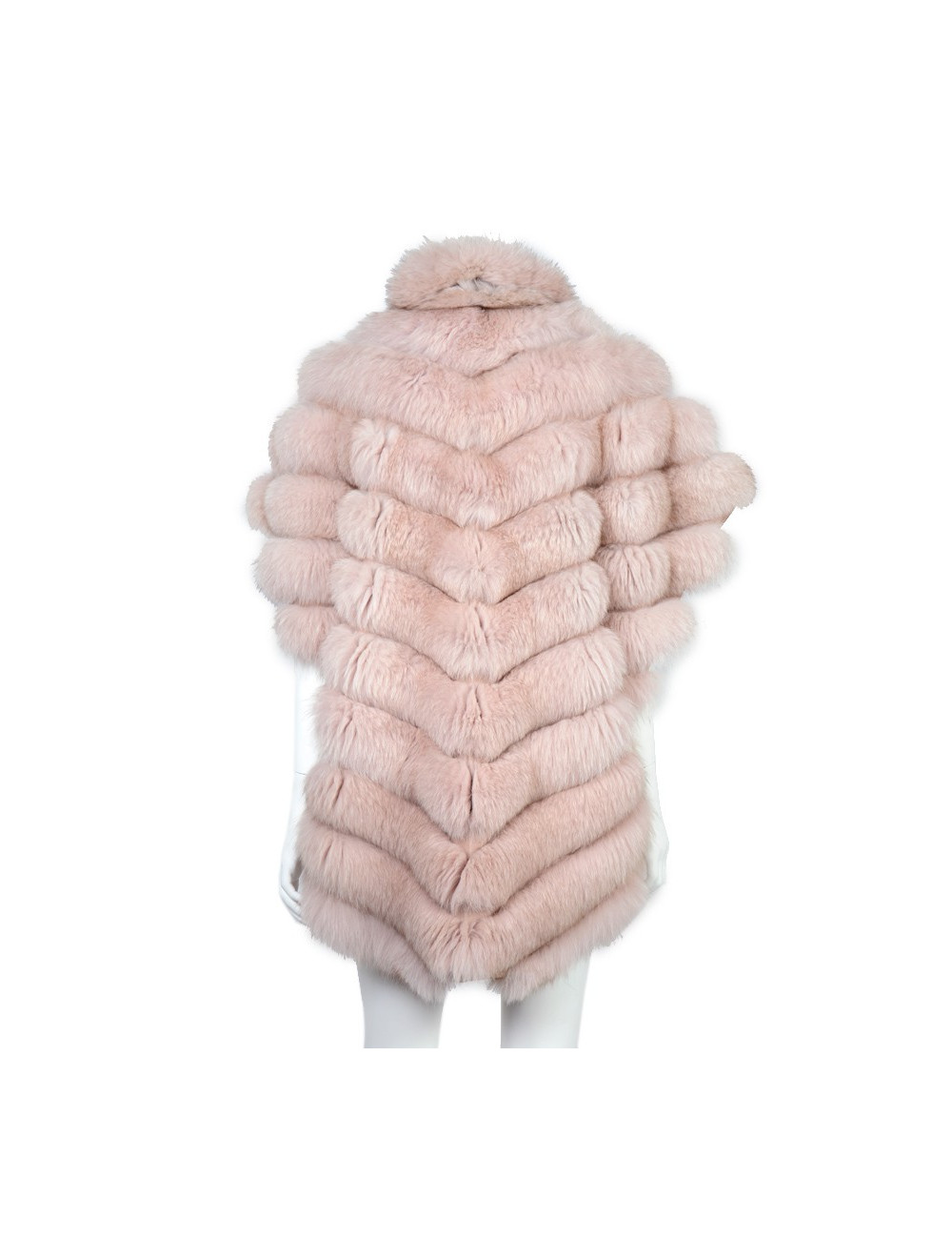 Manteau sans manches fourrure rose