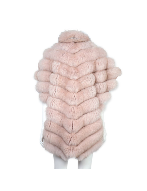 Manteau sans manches fourrure rose