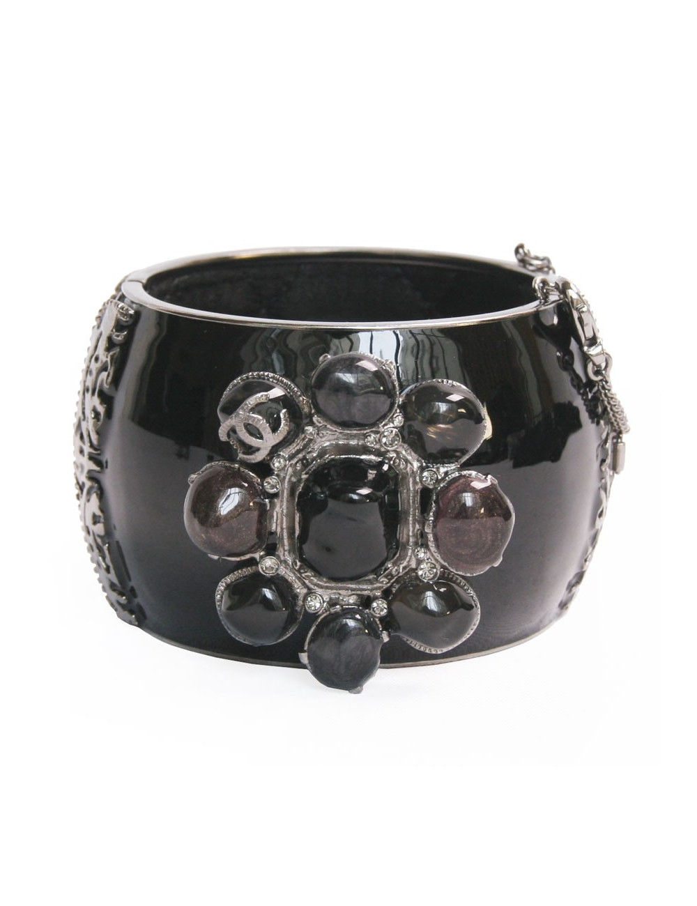 Manchette CHANEL croix pâte de verre 