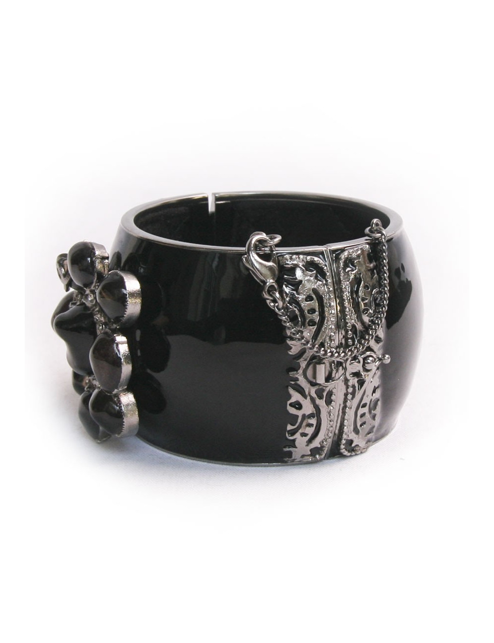 Manchette CHANEL croix pâte de verre 