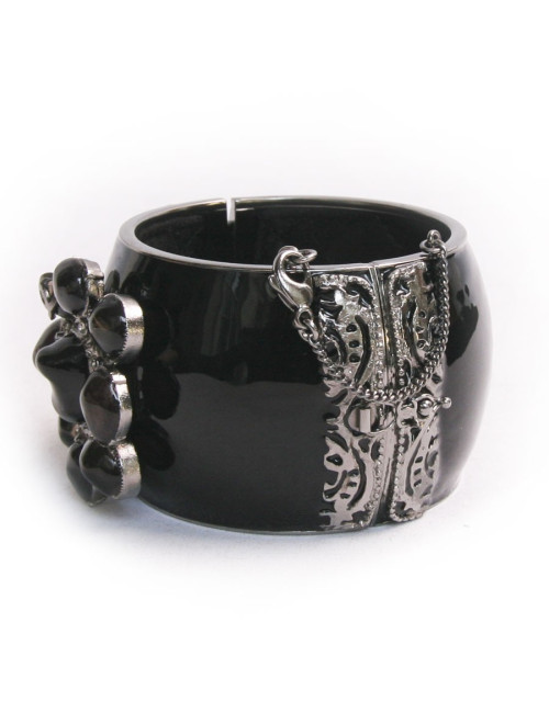 Manchette CHANEL croix pâte de verre 