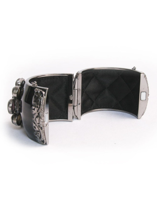 Manchette CHANEL croix pâte de verre 