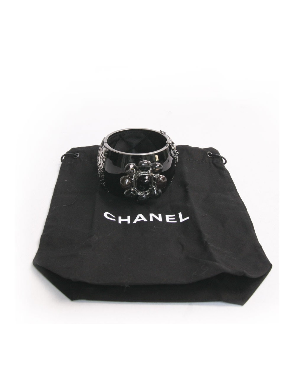 Manchette CHANEL croix pâte de verre 