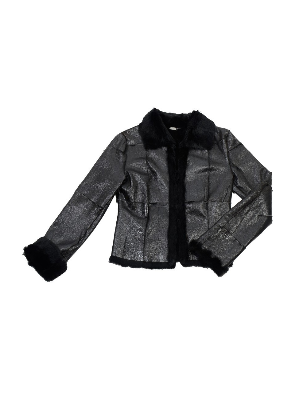 Veste courte VERSACE sport cuir noir