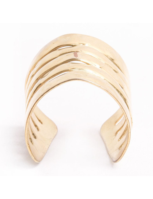 Manchette LA TRIBU RIGAUX  martelée  métal doré  