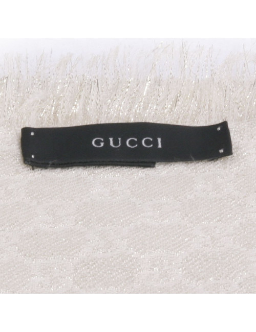 Châle  GUCCI beige et fils d'or 