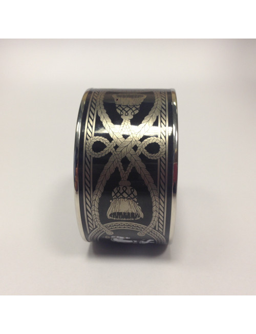 Bracelet HERMES "Grand Apparat" émaillé noir 