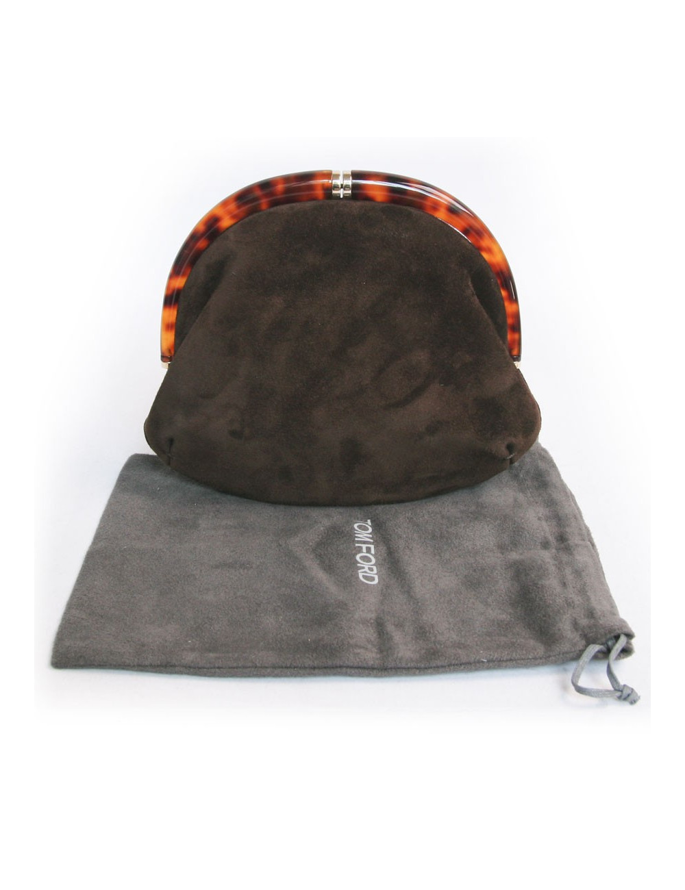 Pochette du soir TOM FORD en suède marron 