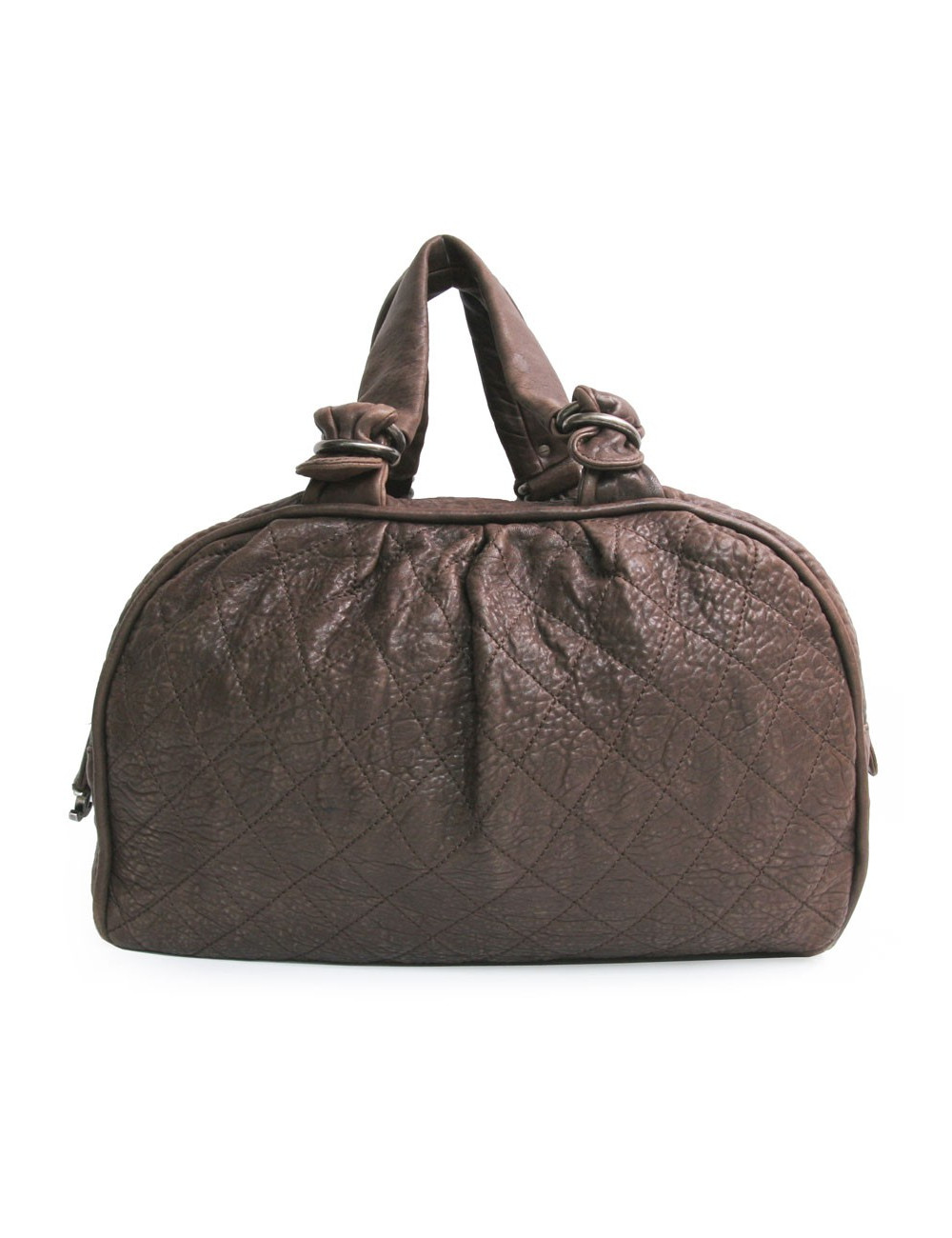 Grand sac CHANEL en cuir  taurin marron