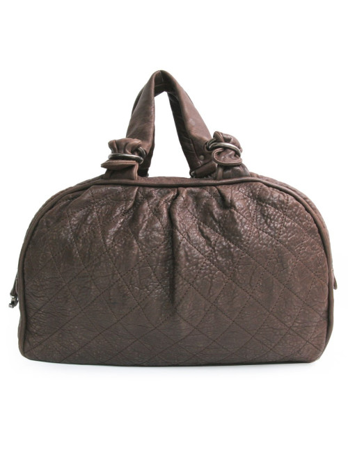 Grand sac CHANEL en cuir  taurin marron