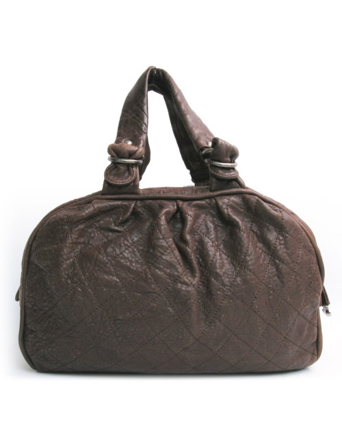 Grand sac CHANEL en cuir  taurin marron