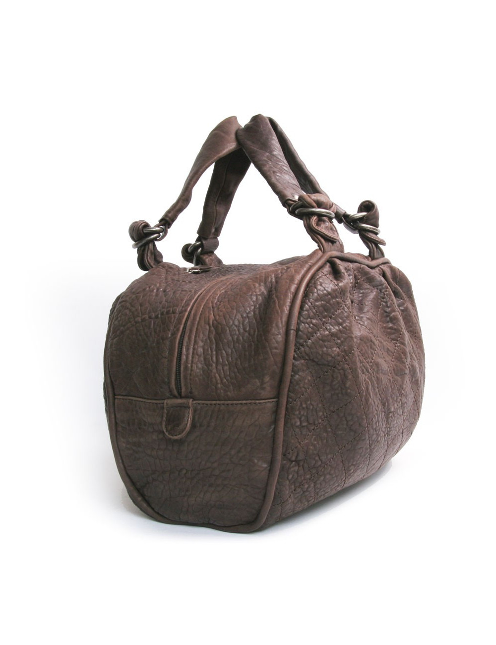 Grand sac CHANEL en cuir  taurin marron