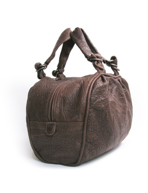 Grand sac CHANEL en cuir  taurin marron