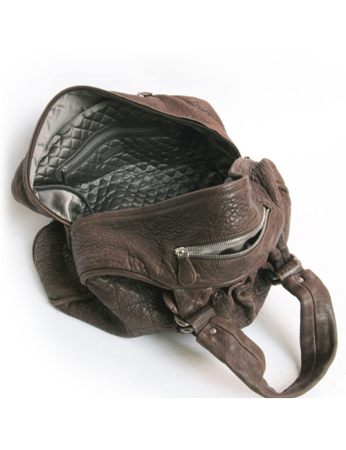 Grand sac CHANEL en cuir  taurin marron