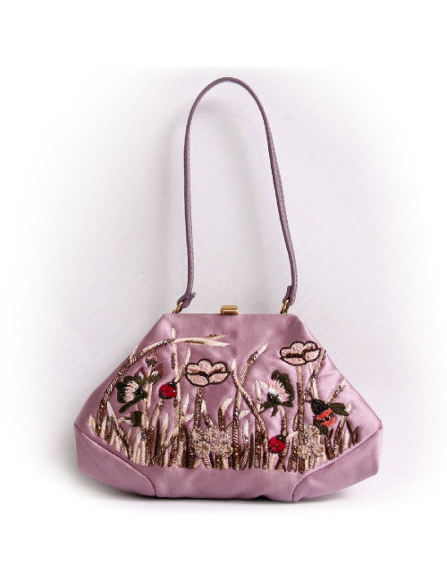 Mini sac du soir VALENTINO brodé violet